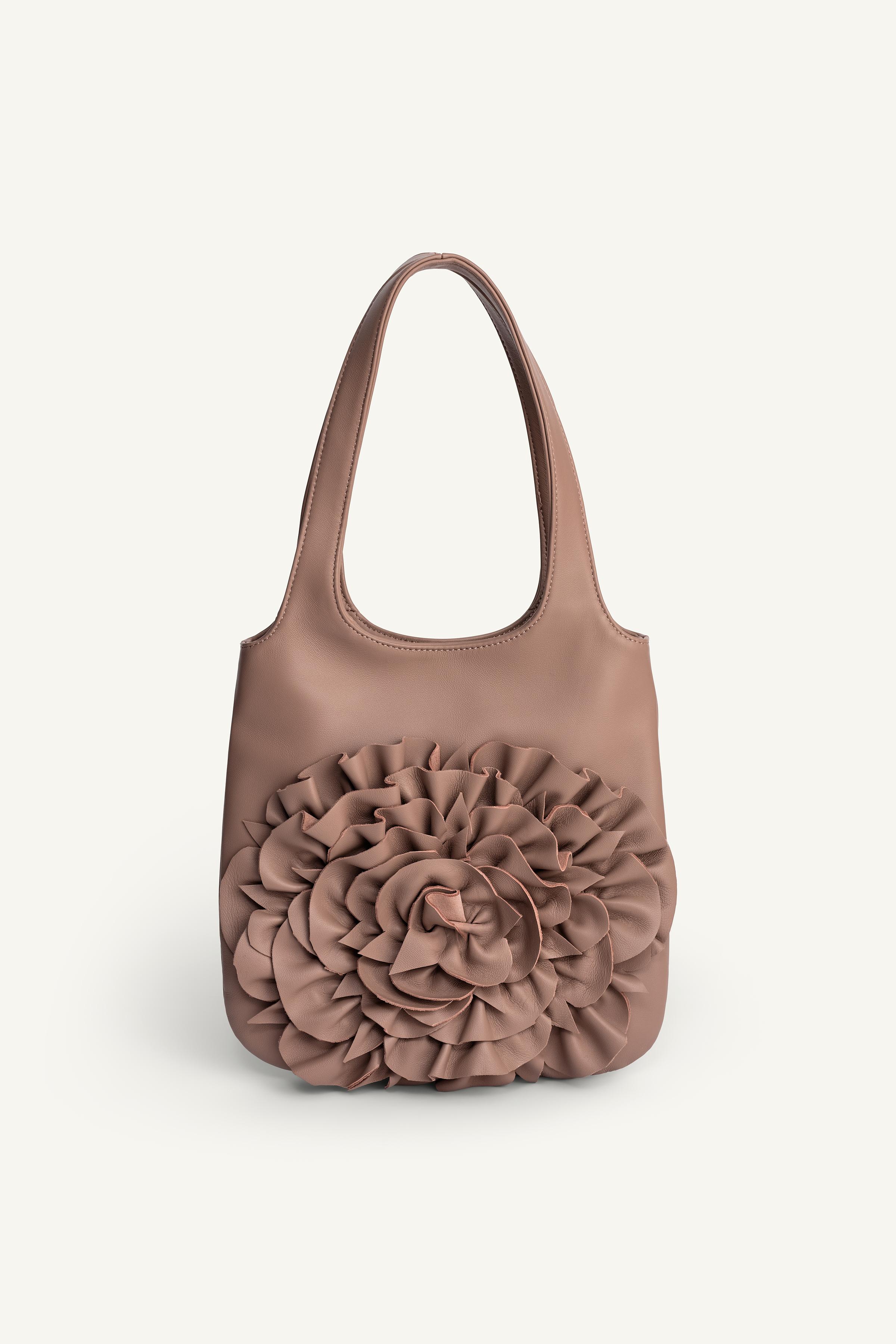 LEATHER MINI SHOPPER WITH FLOWER LIMITED EDITION